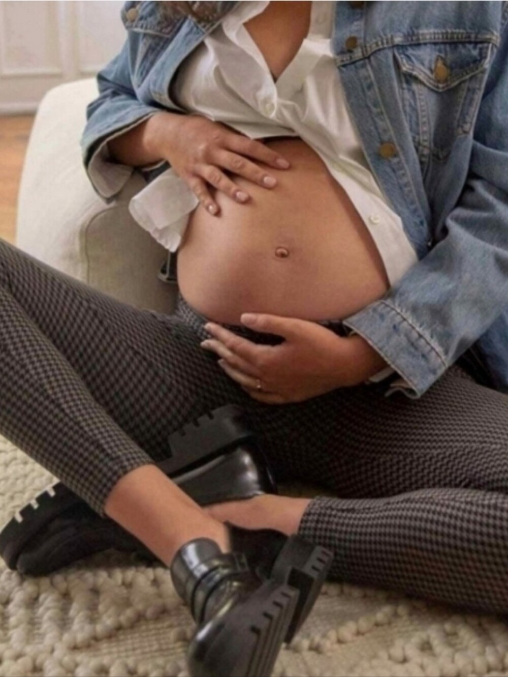 Hatch maternity the Before during after houndstooth bamboo leggings, xsmall
